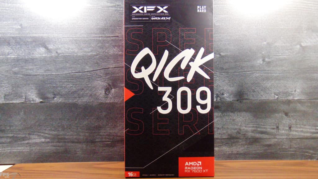 XFX Speedster QICK 309 Radeon RX 7600 XT Black Edition Video Card Box Front