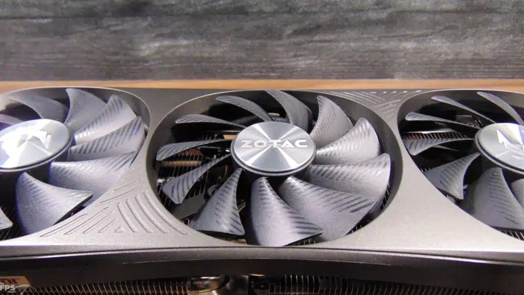 ZOTAC GAMING GeForce RTX 4070 SUPER Trinity Black Edition Video Card Closeup of Fans