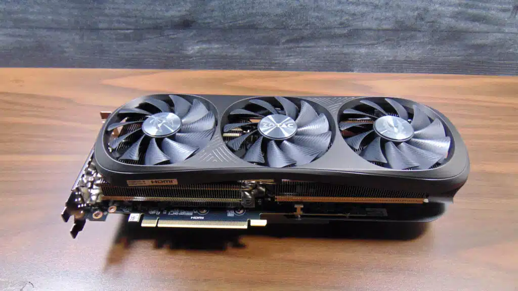 ZOTAC GAMING GeForce RTX 4070 SUPER Trinity Black Edition Video Card Top View