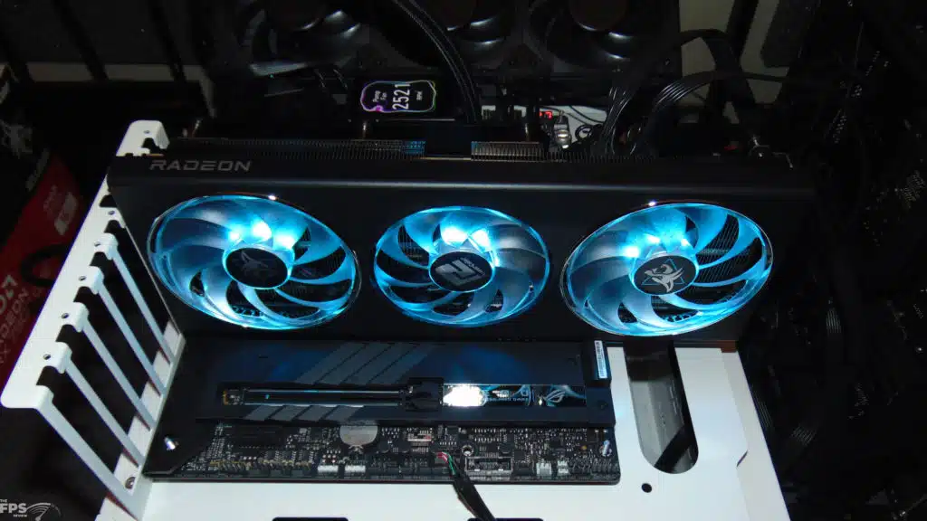 PowerColor Hellhound Radeon RX 7900 GRE in Computer with ice blue RGB