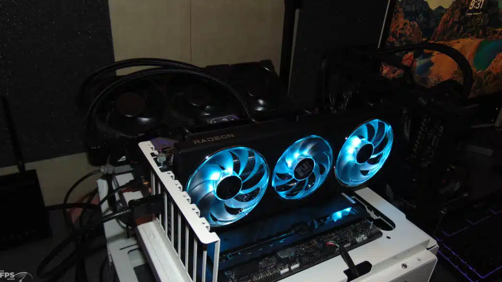 PowerColor Hellhound Radeon RX 7900 GRE in Computer with ice blue RGB