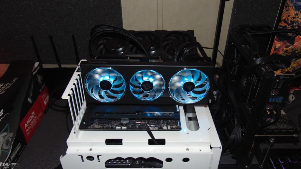 PowerColor Hellhound Radeon RX 7900 GRE in Computer with ice blue RGB