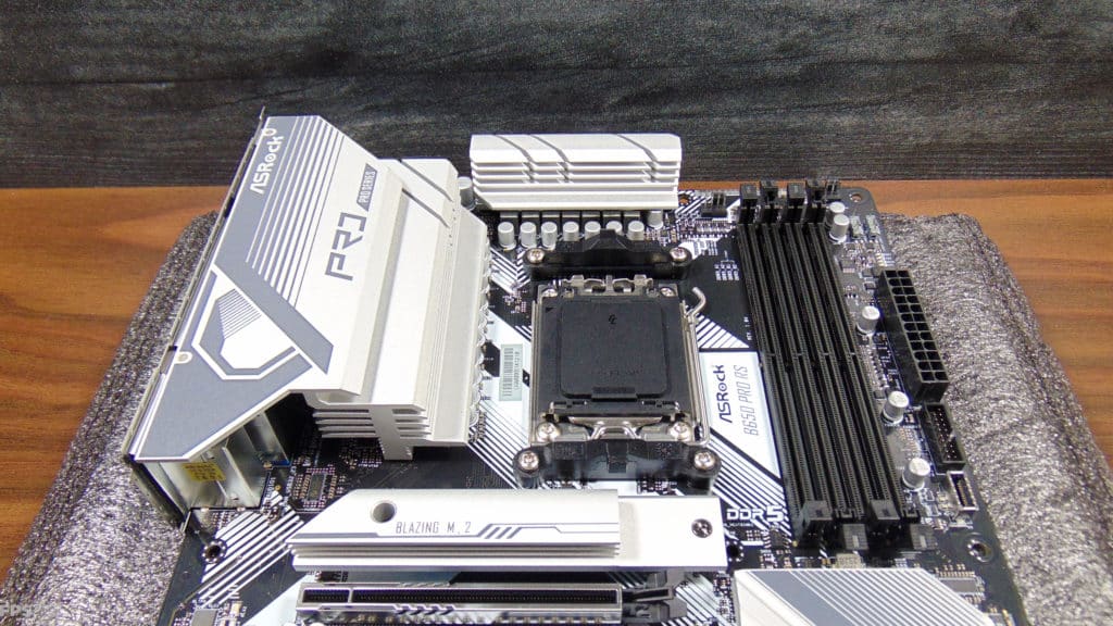 ASRock B650 Pro RS Motherboard Closeup of CPU Socket Area