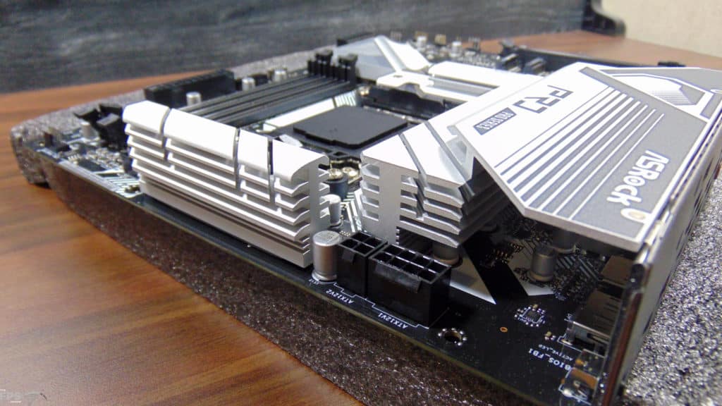 ASRock B650 Pro RS Motherboard Closeup of VRM Heatsinks