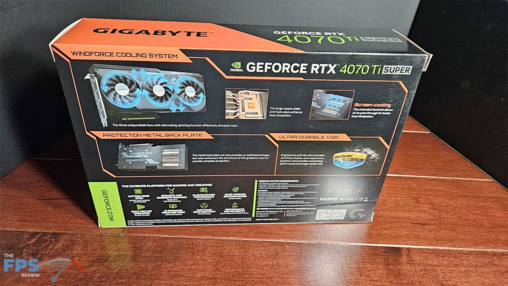 GIGABYTE GeForce RTX 4070 Ti SUPER WINDFORCE OC 16GB: box back