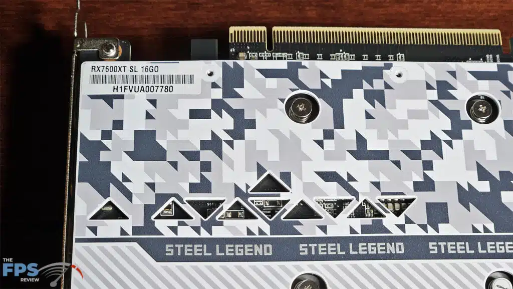 ASRock Radeon RX 7600 XT Steel Legend 16GB serial number label