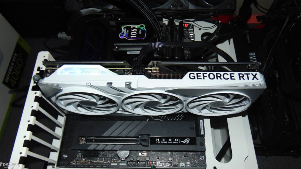 MSI GeForce RTX 4060 Ti GAMING X SLIM WHITE 16G In System with RGB