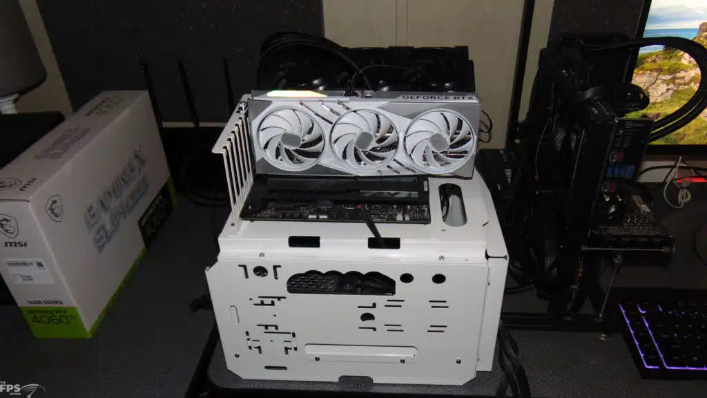 MSI GeForce RTX 4060 Ti GAMING X SLIM WHITE 16G In System with RGB