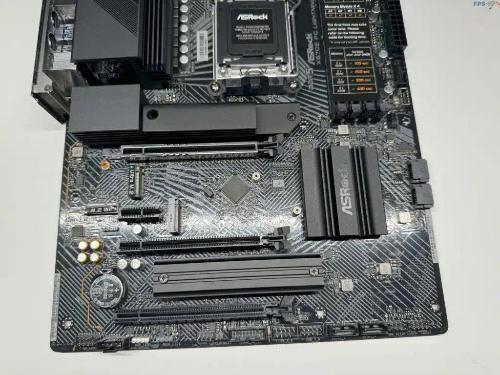 Bottom half of motherboard