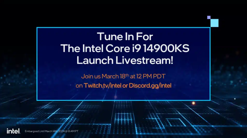 Intel Core 14th Gen i9-14900KS Launches: 6.2GHz Desktop Processor Press Release Presentation