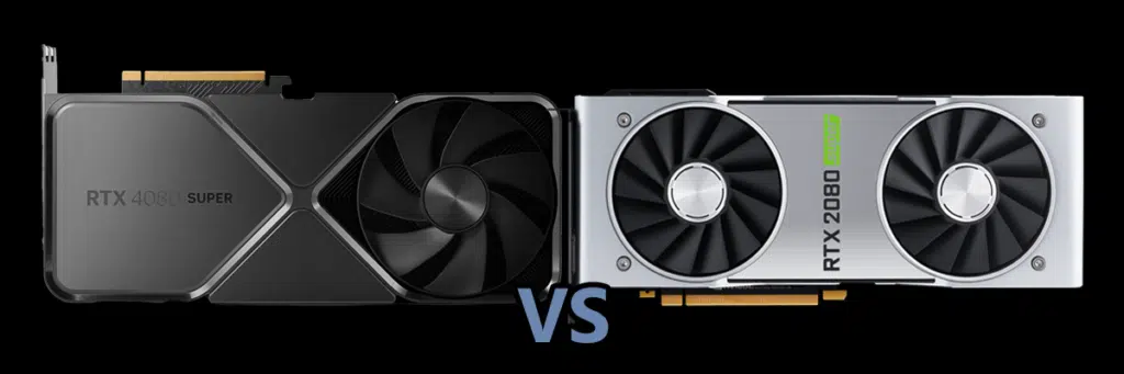NVIDIA GeForce RTX 4080 SUPER Founders Edition and NVIDIA GeForce RTX 2080 SUPER Founders Edition Side by Side