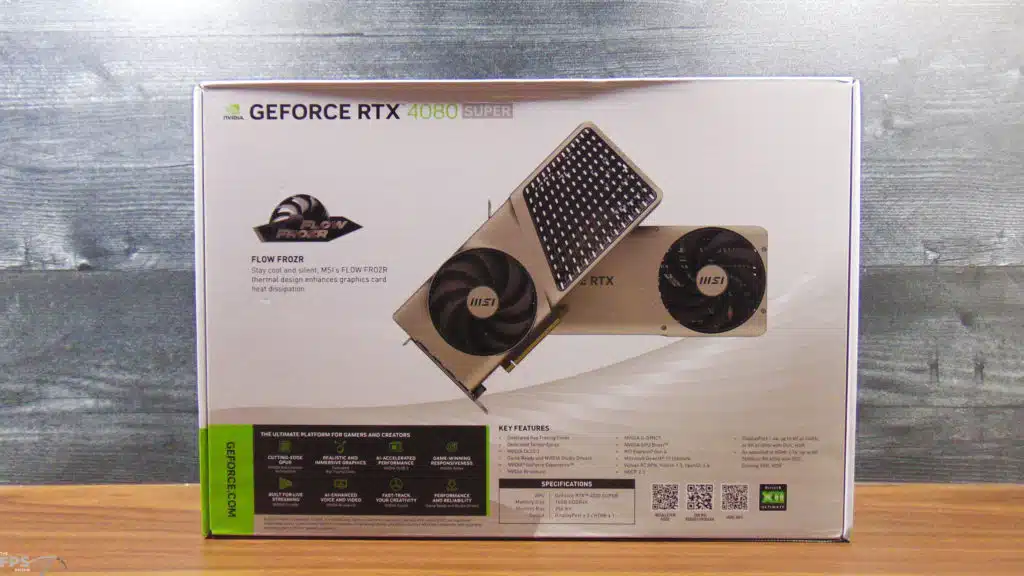 MSI GeForce RTX 4080 SUPER EXPERT Box Back