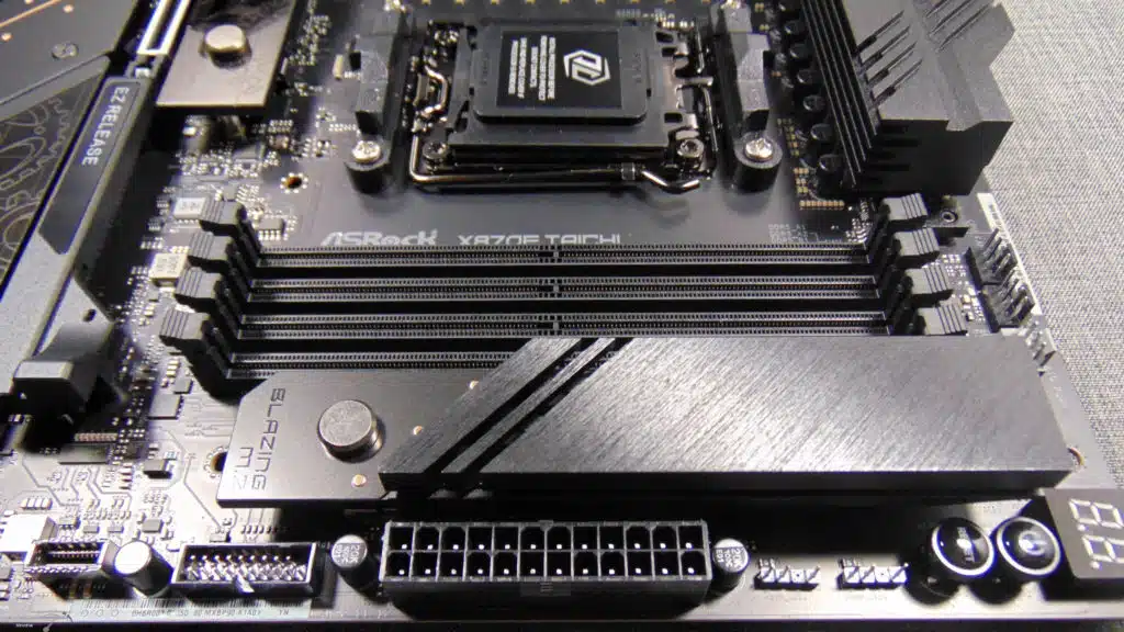ASRock X870E Taichi Motherboard DIMMs and M.2 Heatsink