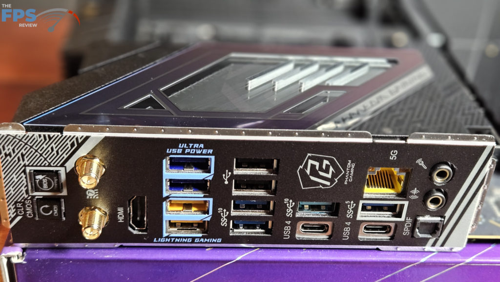 ASRock Phantom Gaming X870E NOVA WiFi motherboard: I/O panel