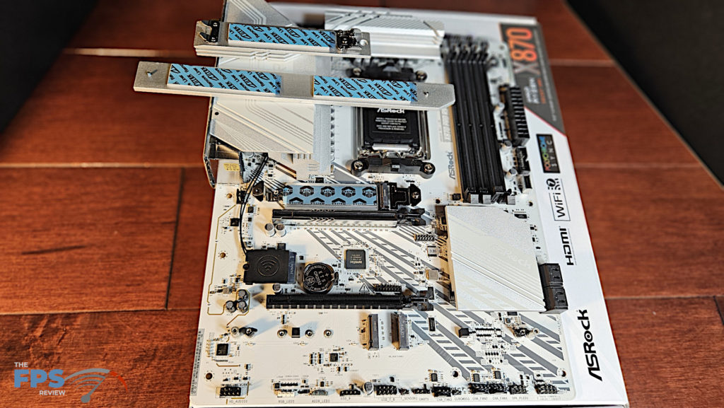 ASRock X870 Pro RS WiFi motherboard: M.2  heatsinks removed
