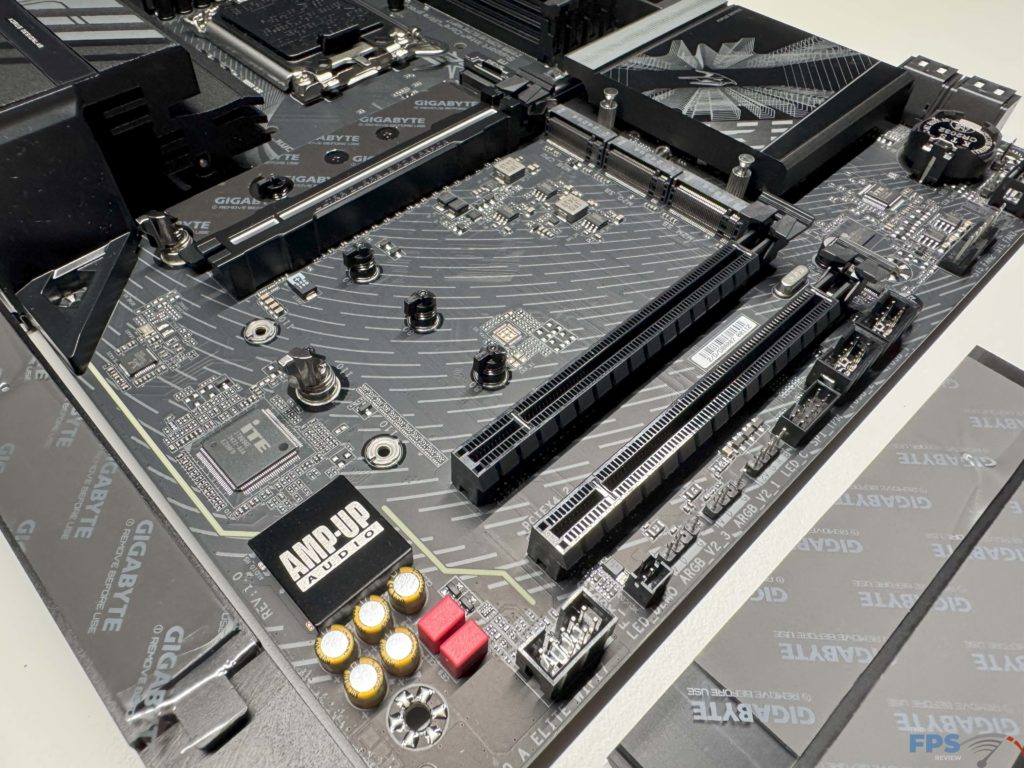 Close up of bottom of motherboard