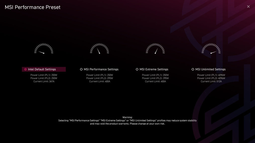 MSI MPG Z890 EDGE TI WIFI Motherboard UEFI Screenshot