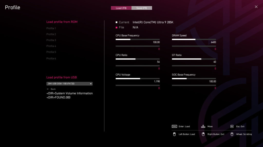 MSI MPG Z890 EDGE TI WIFI Motherboard UEFI Screenshot
