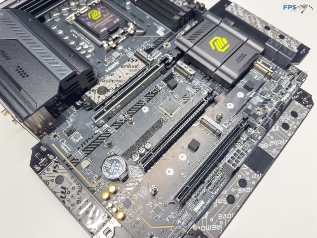 Bottom half of motherboard