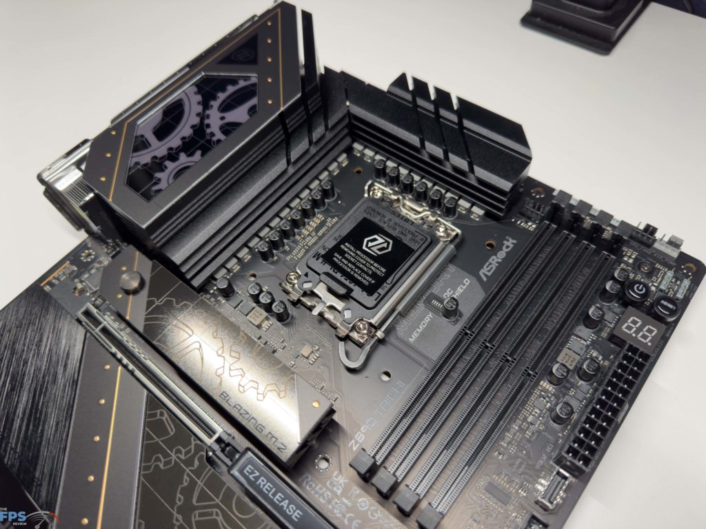 Close up of top of motherboard