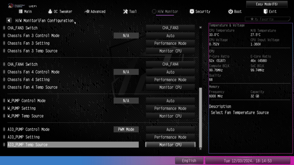 ASRock Phantom Gaming Z890 RIPTIDE WiFi: BIOS screenshot