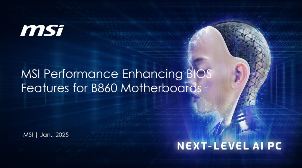 MSI B860 Motherboard Features Slide