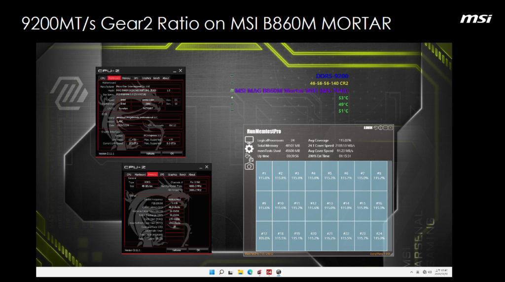 MSI B860 Motherboard Features Slide