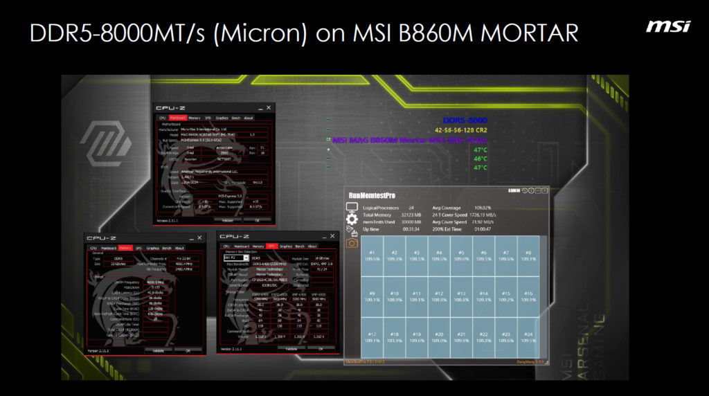MSI B860 Motherboard Features Slide