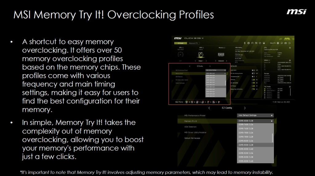 MSI B860 Motherboard Features Slide