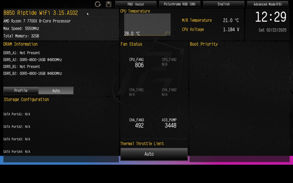 ASRock Phantom Gaming B850 RIPTIDE WiFi motherboard: BIOS