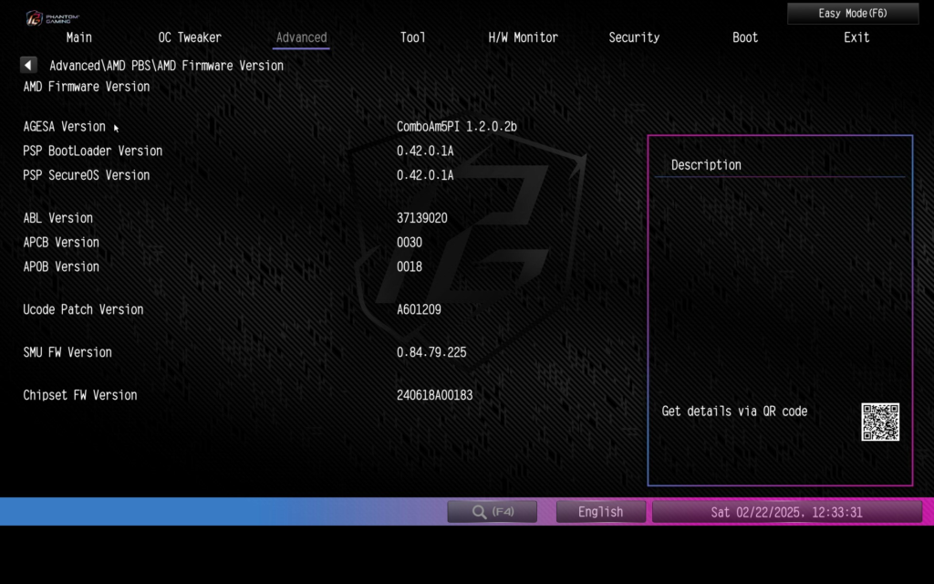 ASRock Phantom Gaming B850 RIPTIDE WiFi motherboard: BIOS
