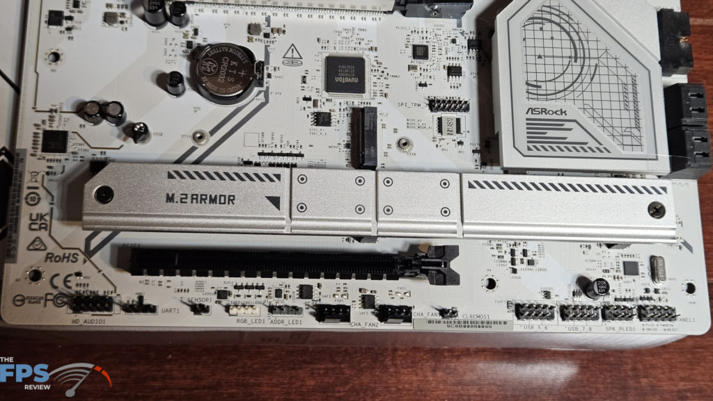 ASRock B850 Steel Legend WiFi motherboard: bottom row headers