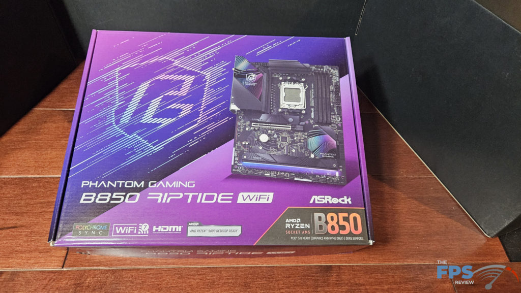 ASRock Phantom Gaming B850 RIPTIDE WiFi motherboard: box