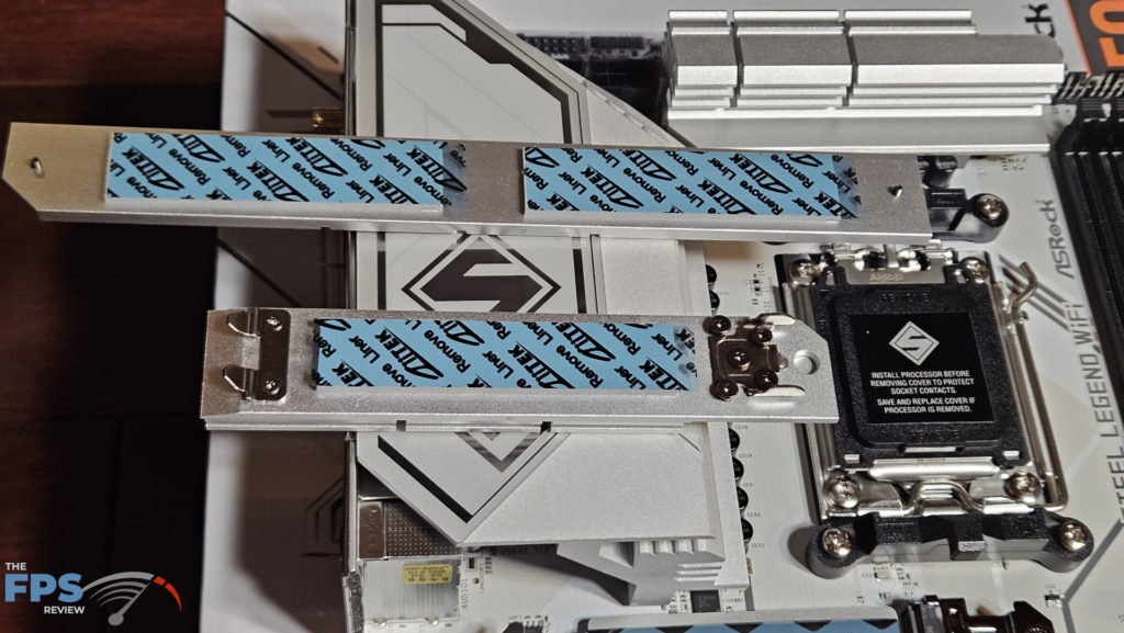 ASRock B850 Steel Legend WiFi motherboard: M.2 heatsinks