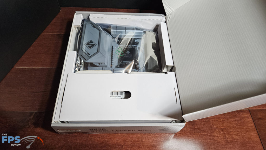 ASRock B850 Steel Legend WiFi motherboard: box open
