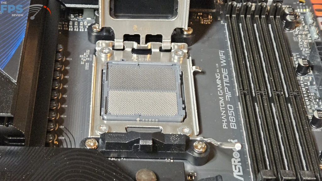 ASRock Phantom Gaming B850 RIPTIDE WiFi motherboard: socket open