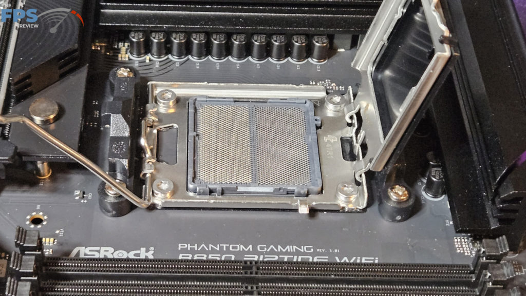 ASRock Phantom Gaming B850 RIPTIDE WiFi motherboard: socket open