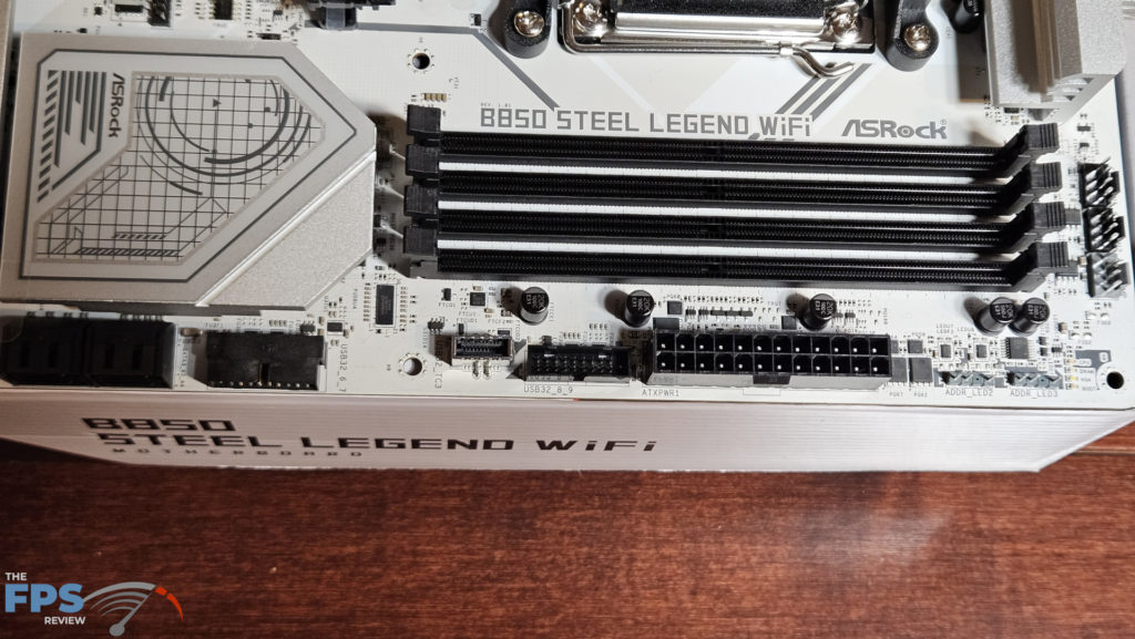 ASRock B850 Steel Legend WiFi motherboard: right side headers