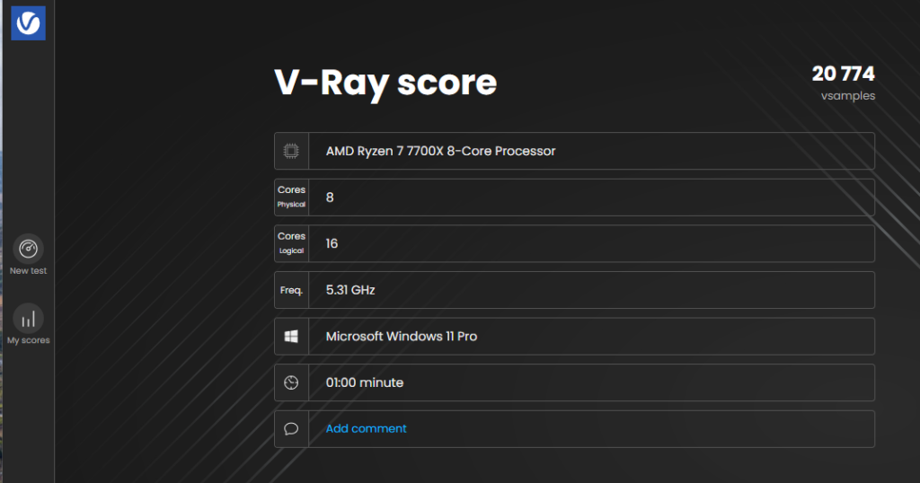 ASRock B850 Steel Legend WiFi motherboard: vray benchmark