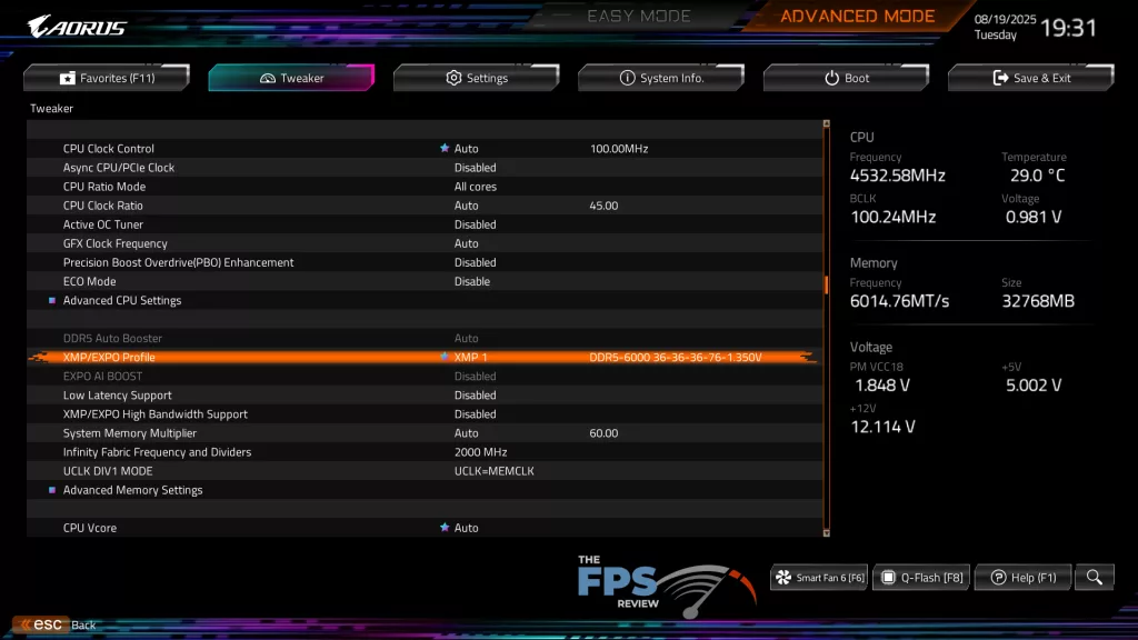 GIGABYTE X870E AORUS MASTER: UEFI/BIOS