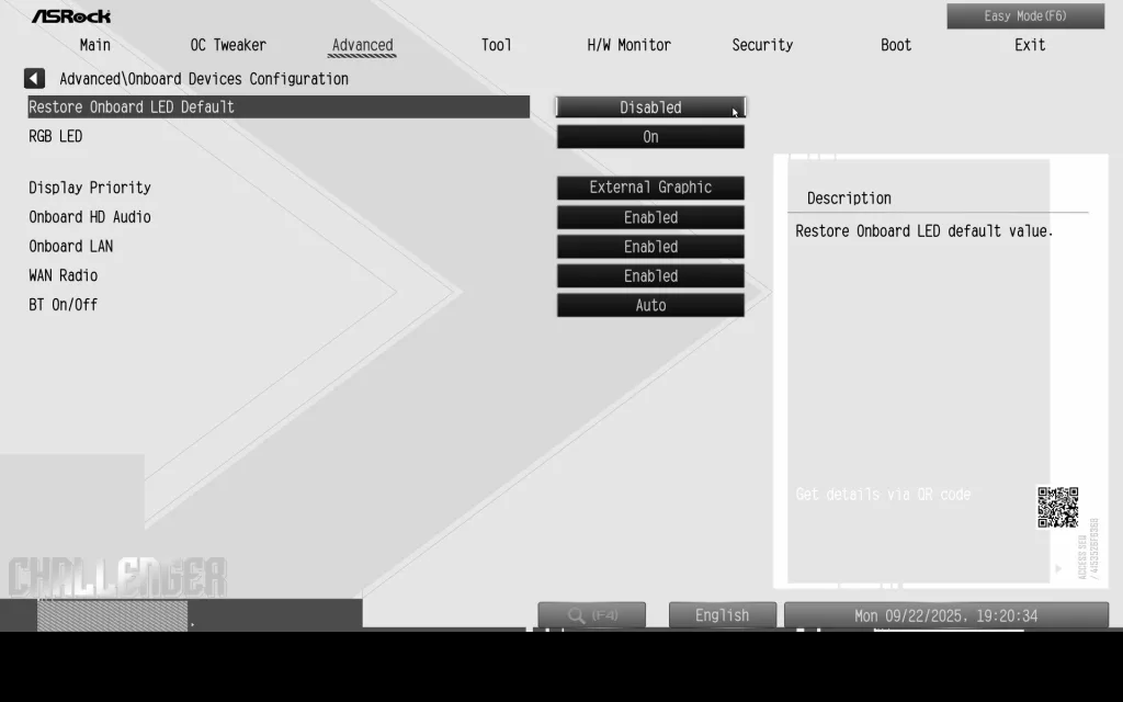 ASRock B850 CHALLENGER WiFi WHITE: BIOS