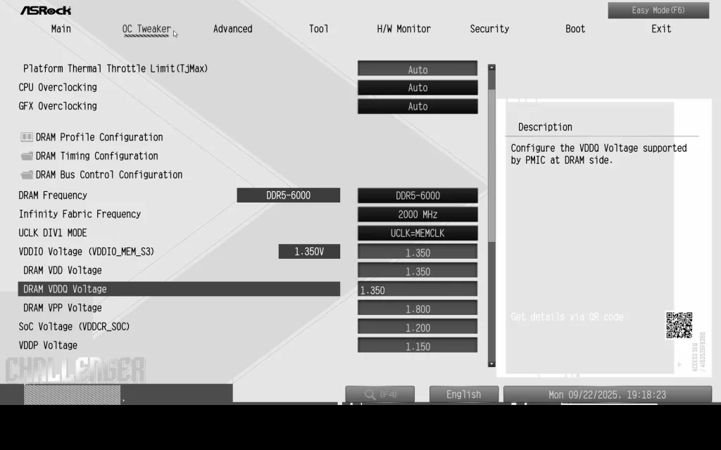 ASRock B850 CHALLENGER WiFi WHITE: BIOS