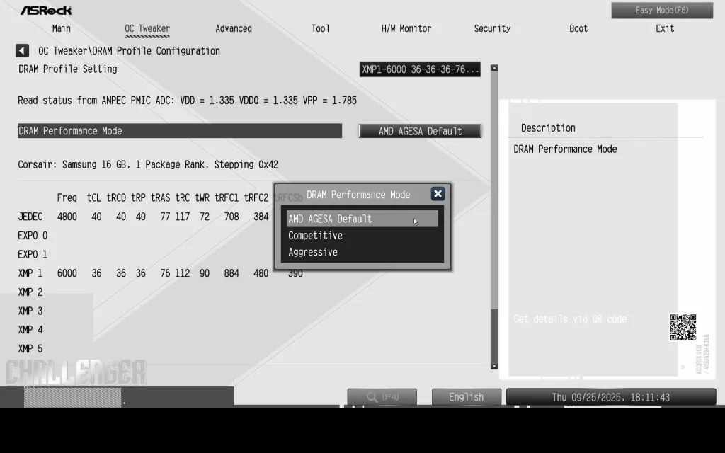 ASRock B850 CHALLENGER WiFi WHITE: BIOS