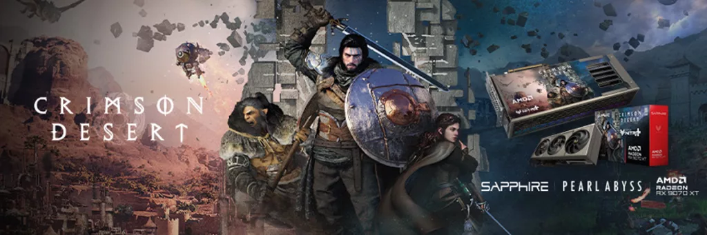 SAPPHIRE NITRO AMD Radeon™ RX 9070 XT Crimson Desert Edition Graphics Artwork