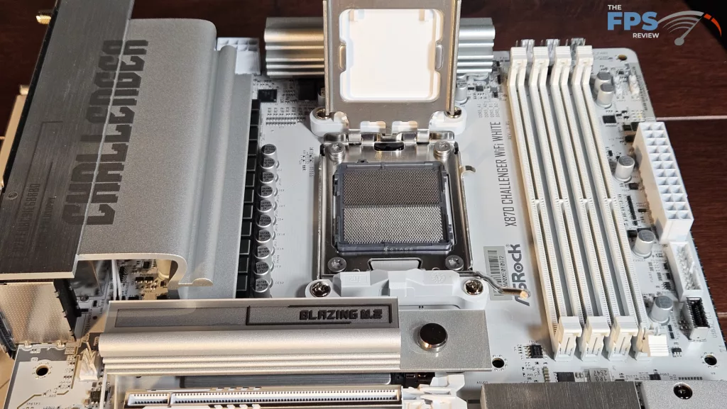 ASRock X870 CHALLENGER WiFi White motherboard: cpu socket open